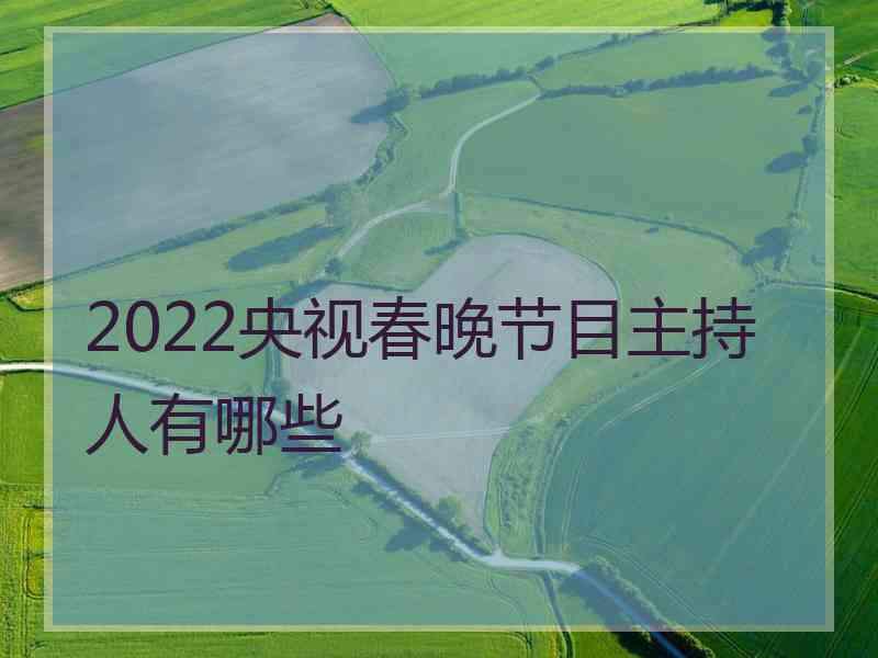 2022央视春晚节目主持人有哪些