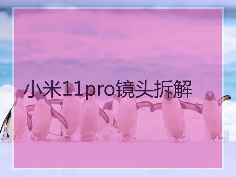 小米11pro镜头拆解