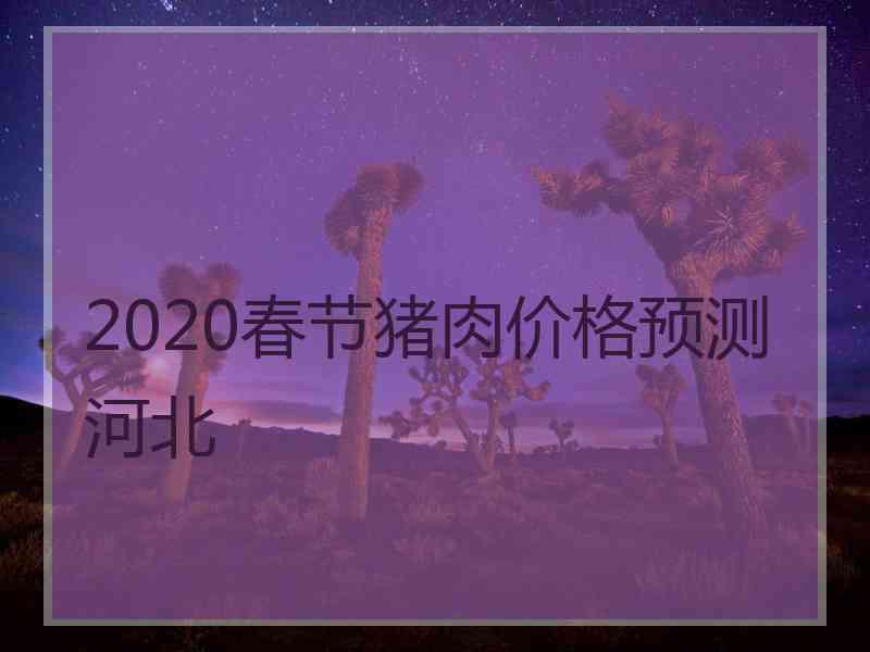 2020春节猪肉价格预测河北