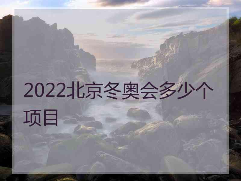 2022北京冬奥会多少个项目