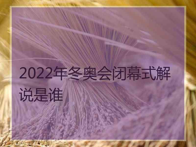 2022年冬奥会闭幕式解说是谁