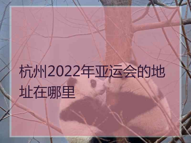 杭州2022年亚运会的地址在哪里