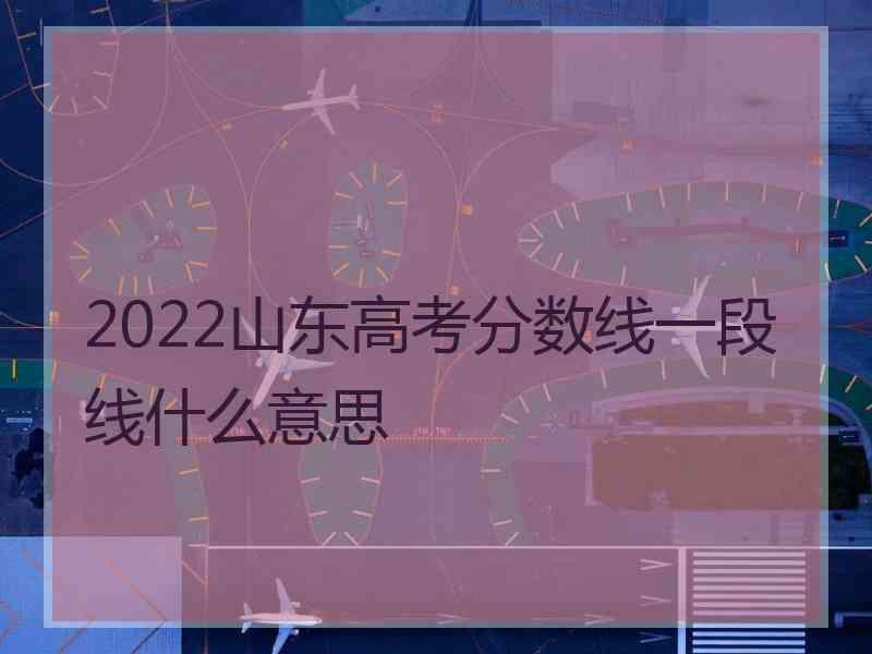 2022山东高考分数线一段线什么意思