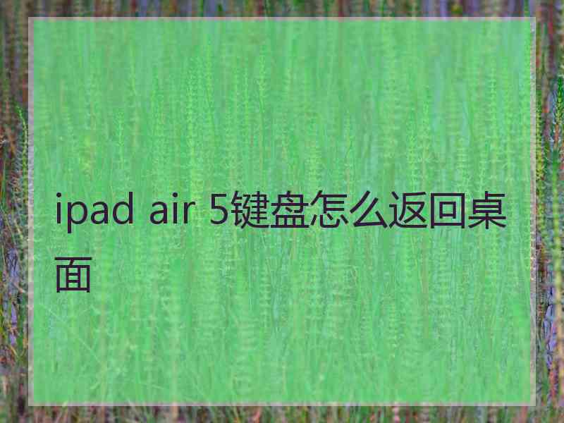 ipad air 5键盘怎么返回桌面