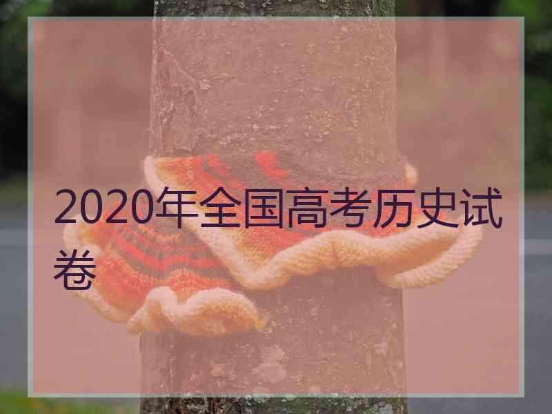 2020年全国高考历史试卷