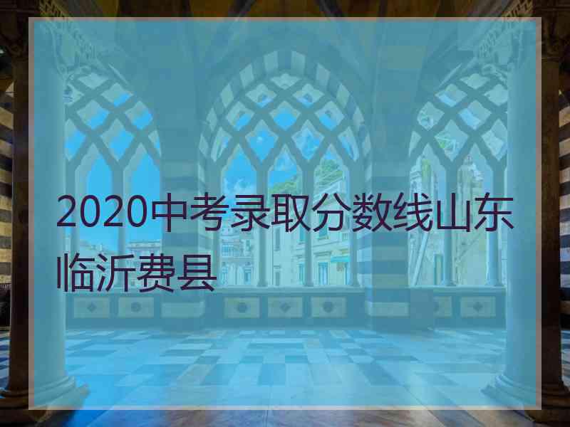 2020中考录取分数线山东临沂费县