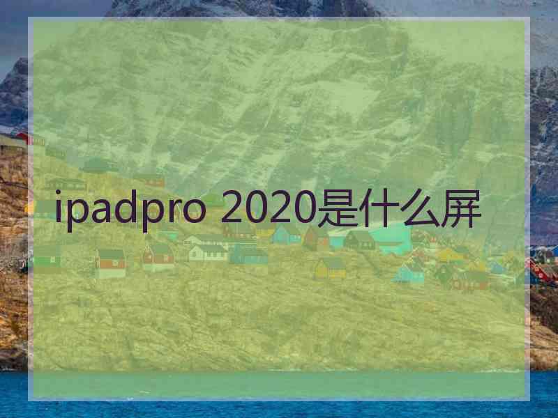 ipadpro 2020是什么屏