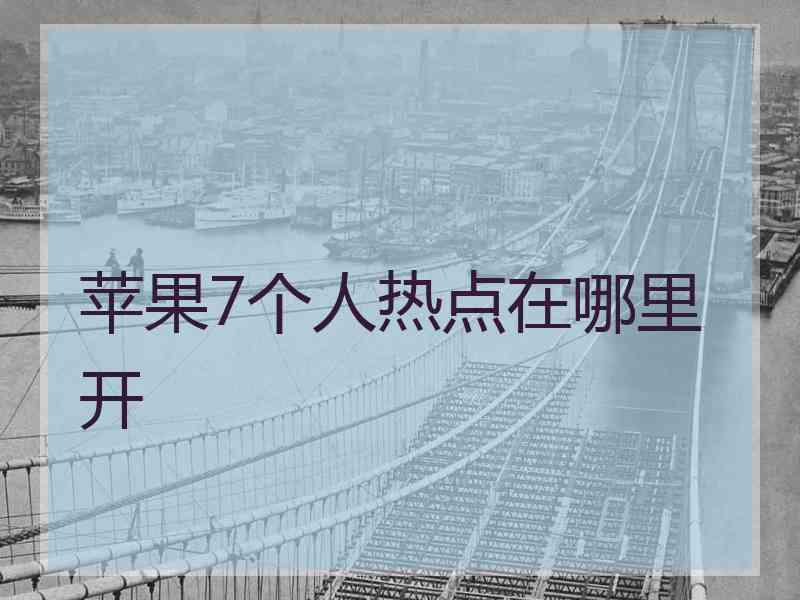 苹果7个人热点在哪里开