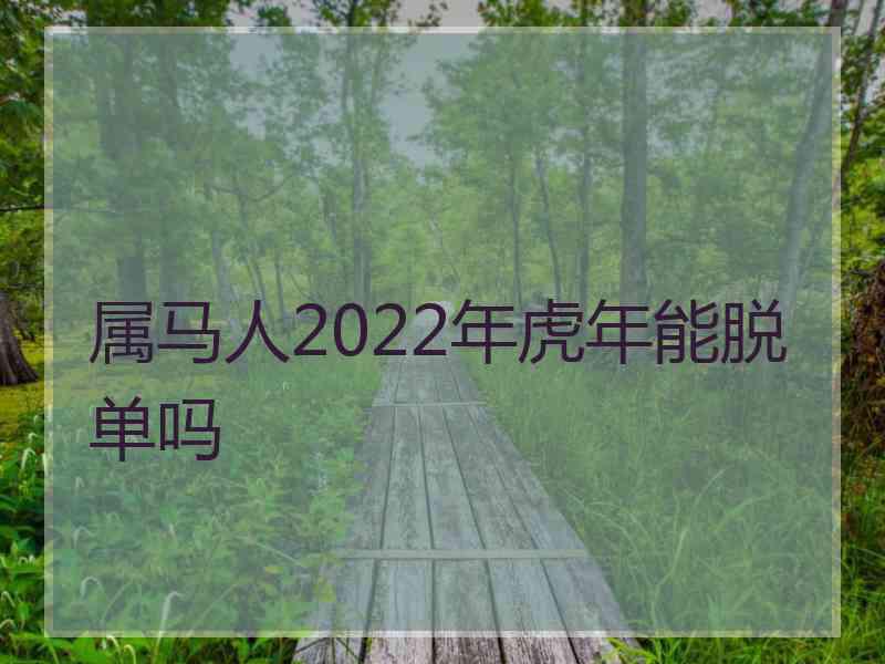 属马人2022年虎年能脱单吗