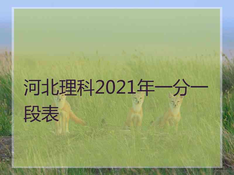 河北理科2021年一分一段表