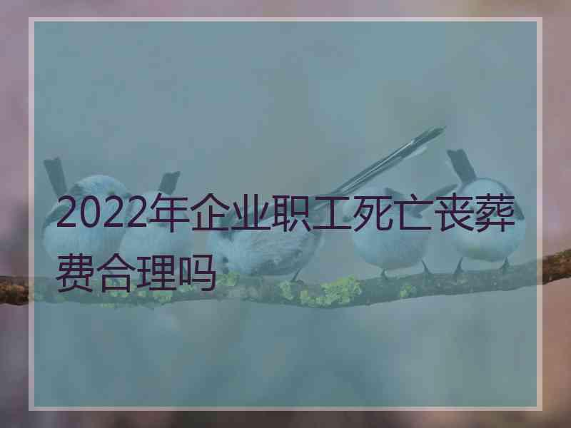 2022年企业职工死亡丧葬费合理吗