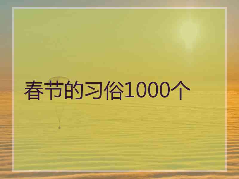 春节的习俗1000个