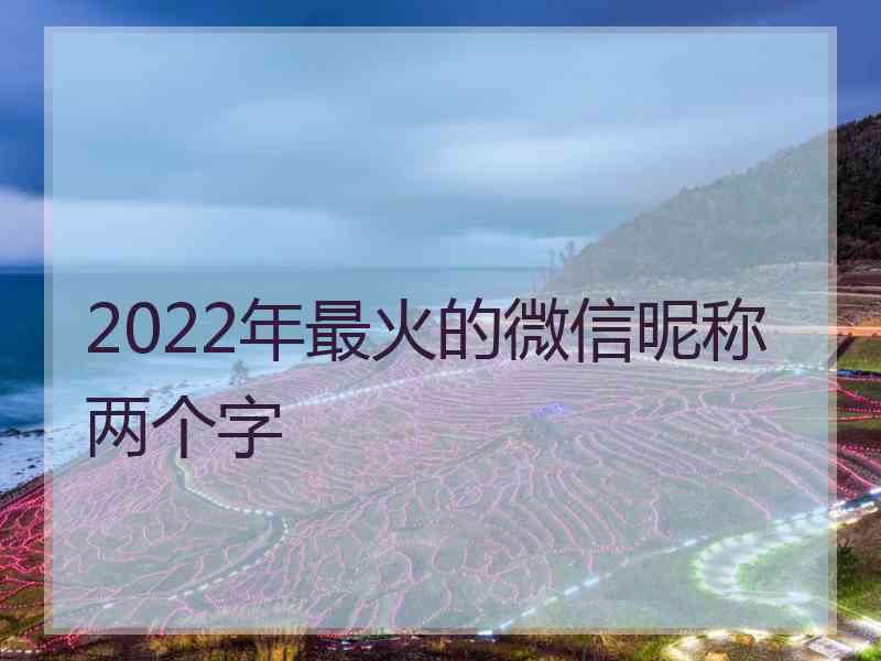 2022年最火的微信昵称两个字