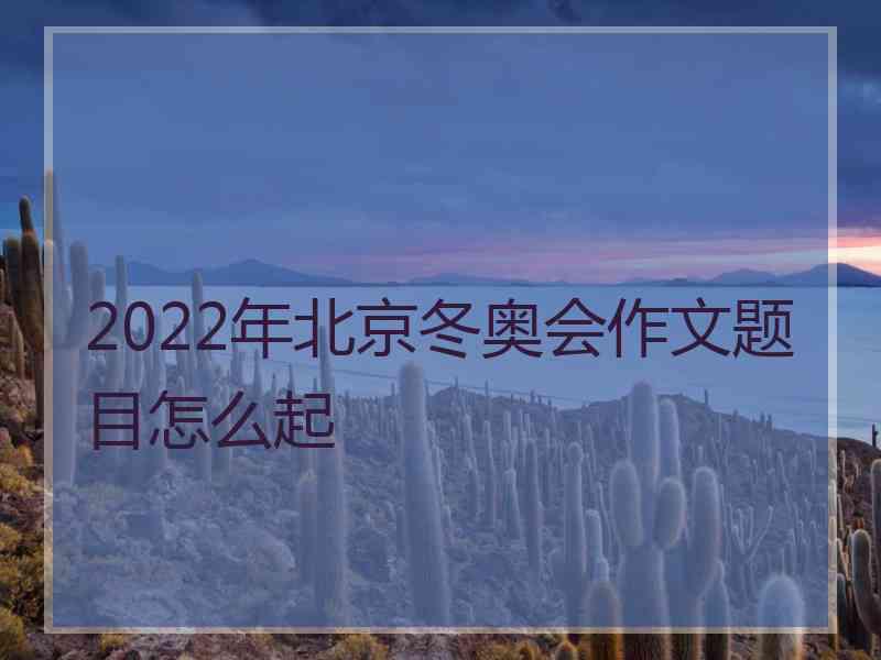 2022年北京冬奥会作文题目怎么起