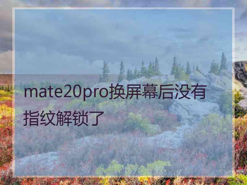 mate20pro换屏幕后没有指纹解锁了