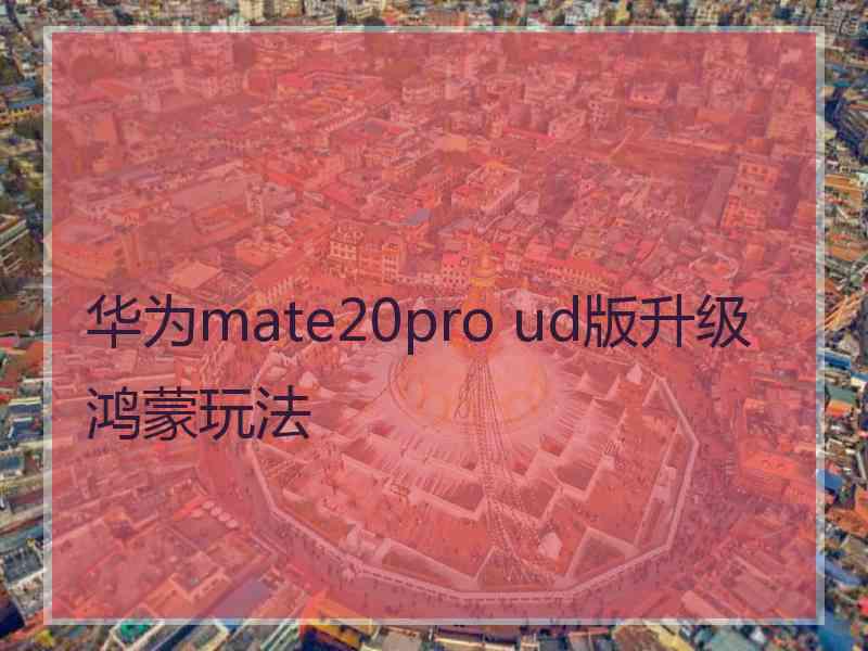 华为mate20pro ud版升级鸿蒙玩法