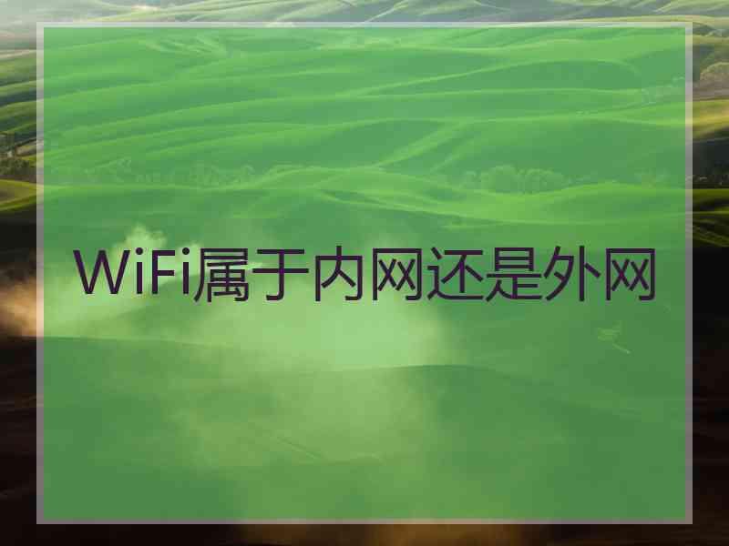 WiFi属于内网还是外网