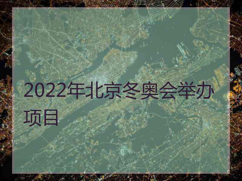 2022年北京冬奥会举办项目