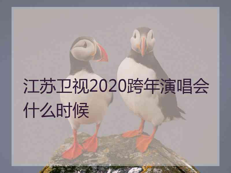 江苏卫视2020跨年演唱会什么时候