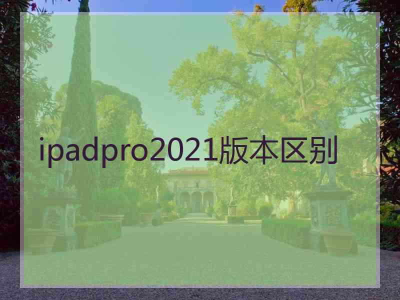 ipadpro2021版本区别