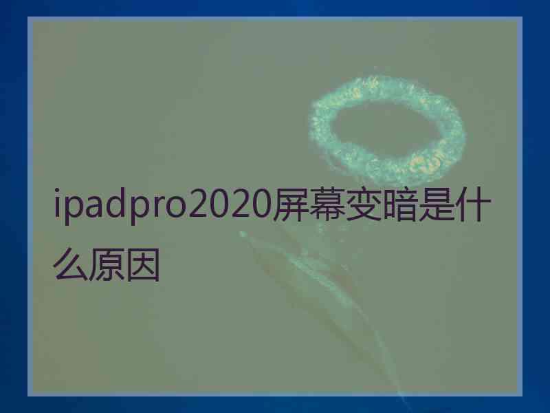 ipadpro2020屏幕变暗是什么原因