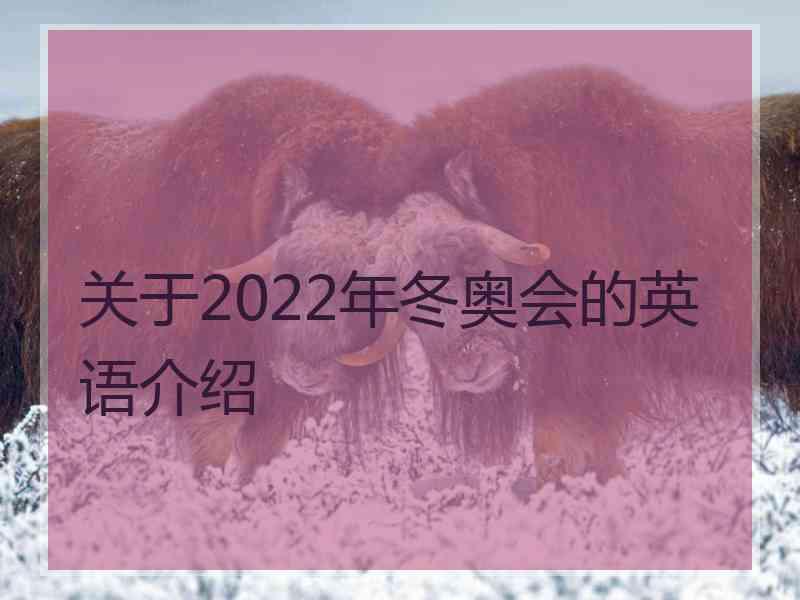 关于2022年冬奥会的英语介绍