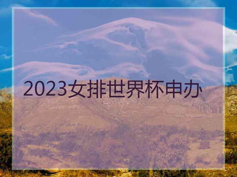 2023女排世界杯申办