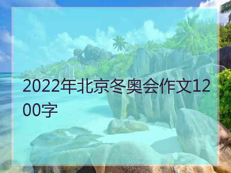 2022年北京冬奥会作文1200字