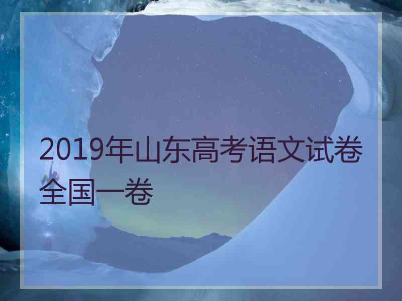 2019年山东高考语文试卷全国一卷