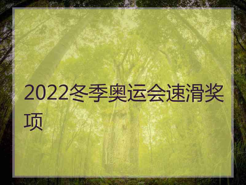 2022冬季奥运会速滑奖项