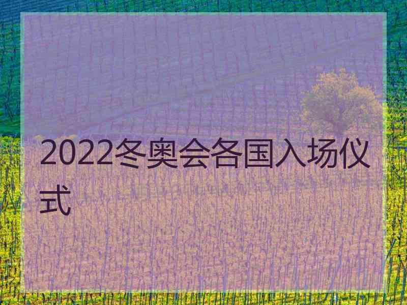 2022冬奥会各国入场仪式