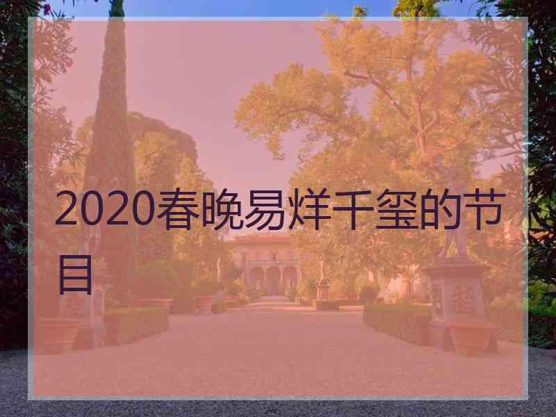 2020春晚易烊千玺的节目