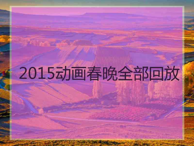 2015动画春晚全部回放