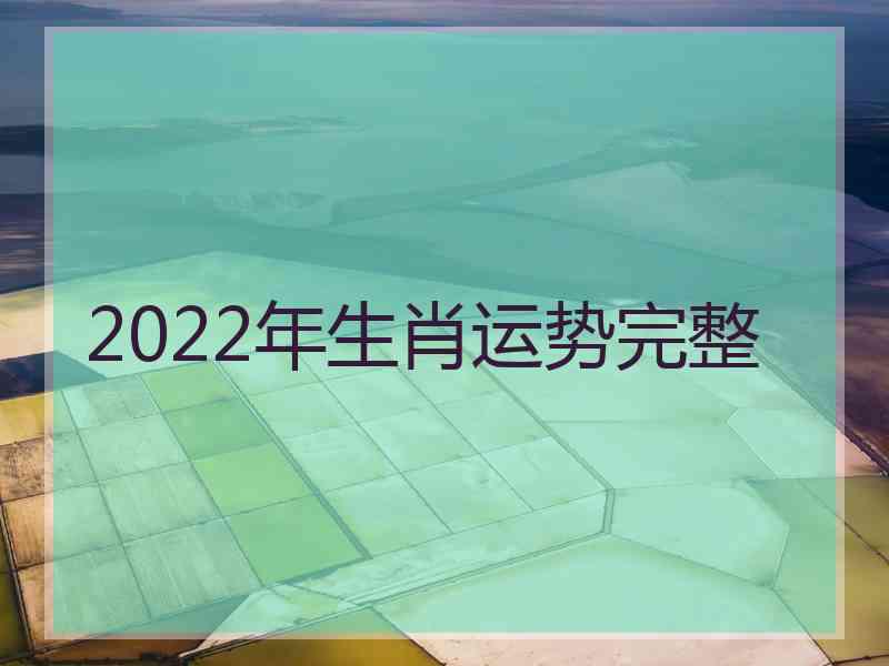 2022年生肖运势完整