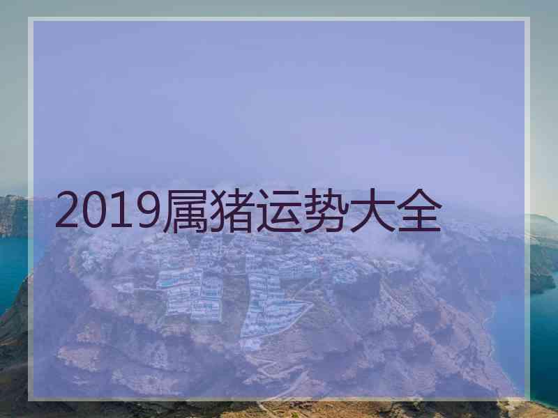 2019属猪运势大全