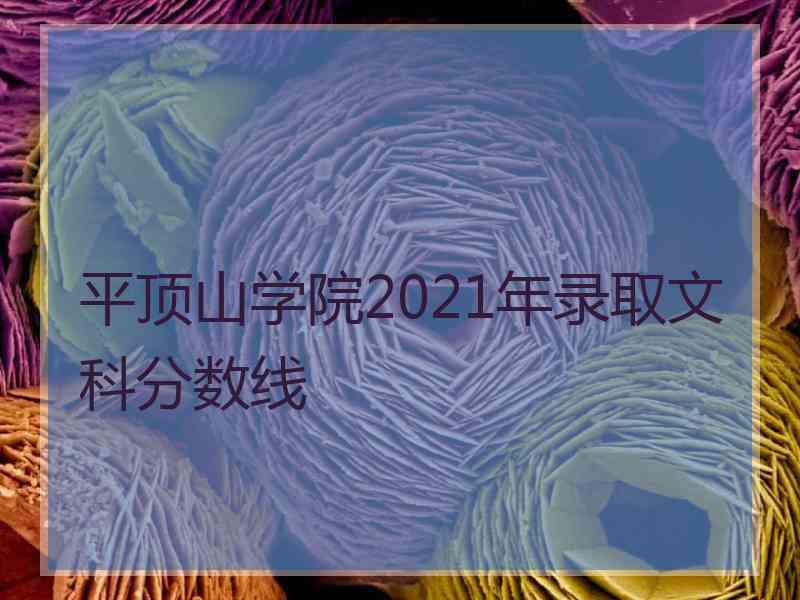 平顶山学院2021年录取文科分数线