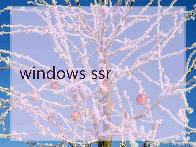 windows ssr