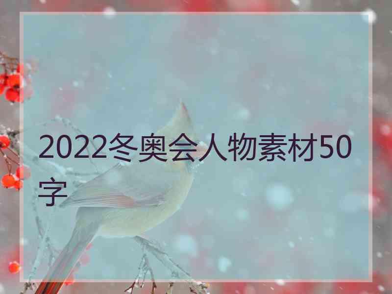 2022冬奥会人物素材50字