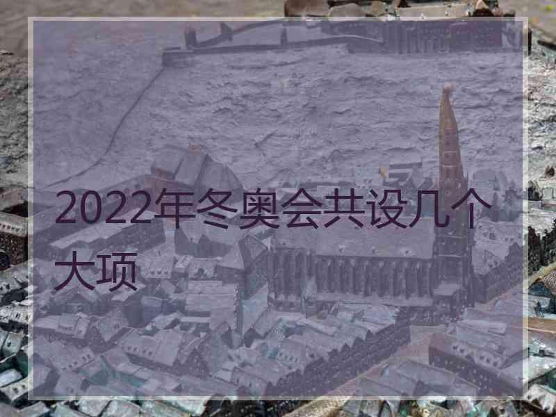 2022年冬奥会共设几个大项