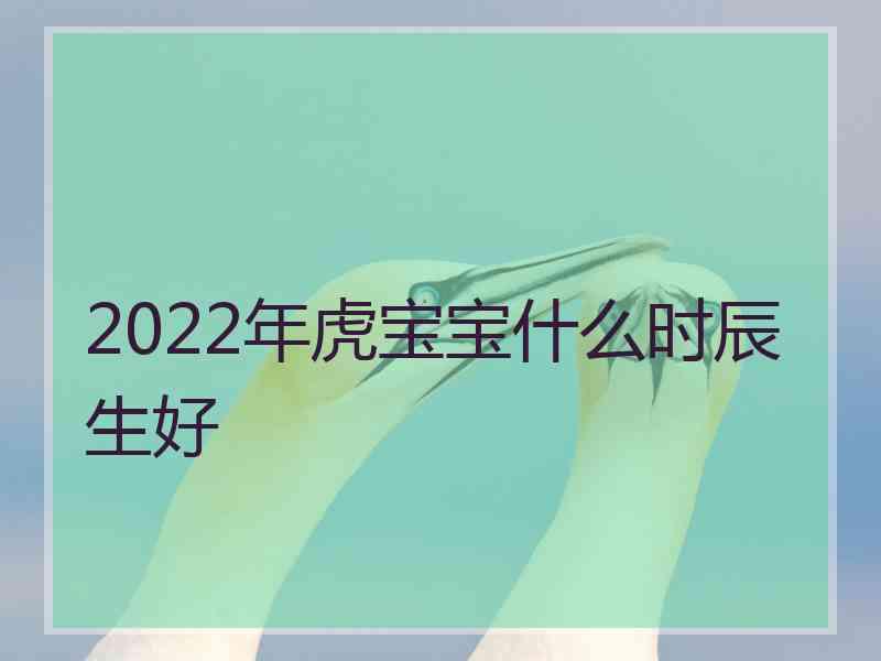 2022年虎宝宝什么时辰生好