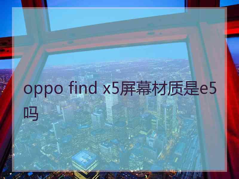 oppo find x5屏幕材质是e5吗