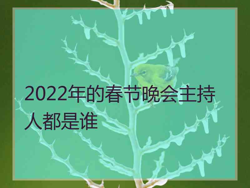 2022年的春节晚会主持人都是谁