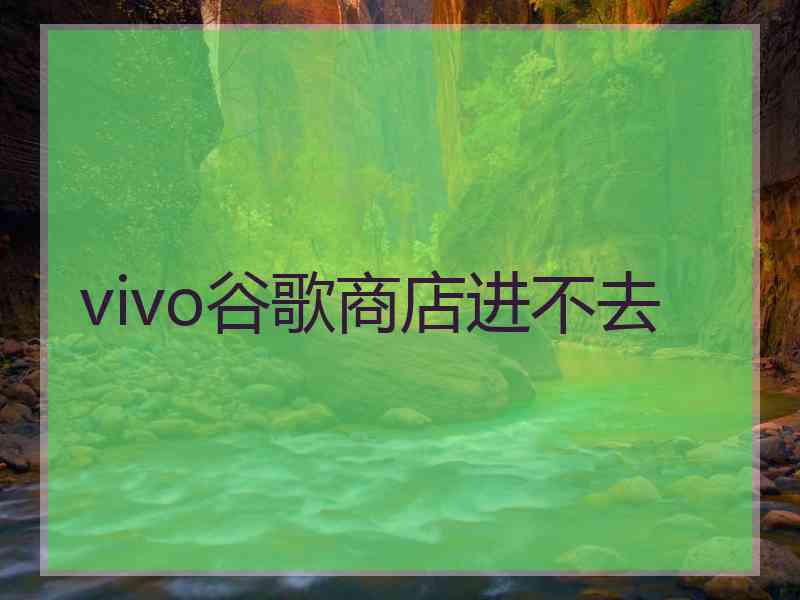 vivo谷歌商店进不去