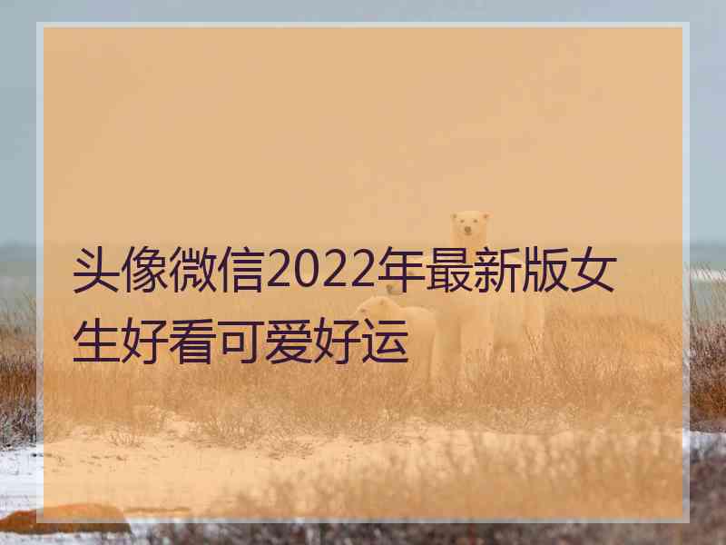 头像微信2022年最新版女生好看可爱好运