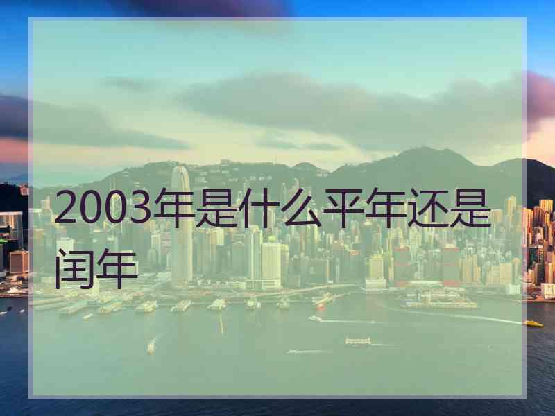 2003年是什么平年还是闰年