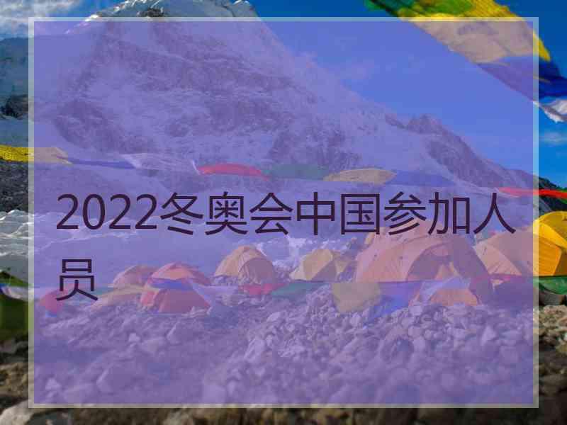 2022冬奥会中国参加人员