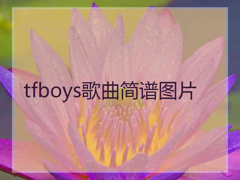 tfboys歌曲简谱图片