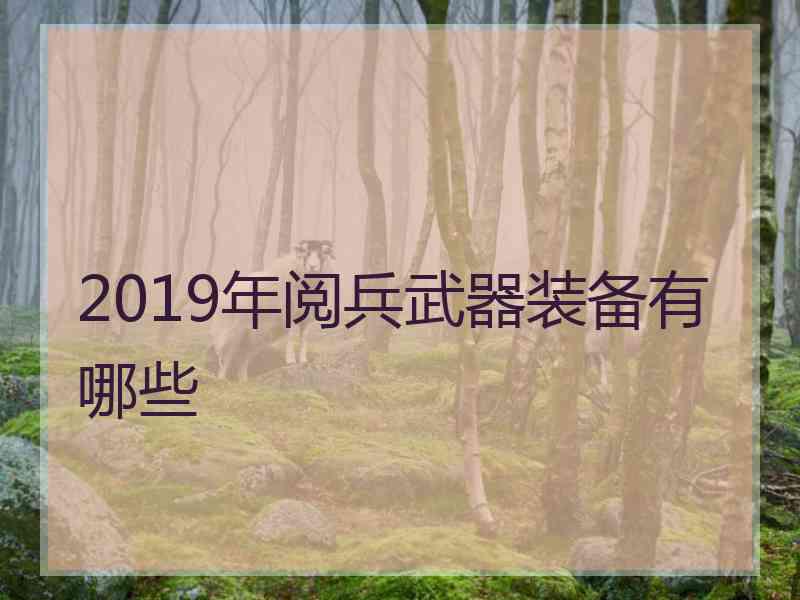 2019年阅兵武器装备有哪些