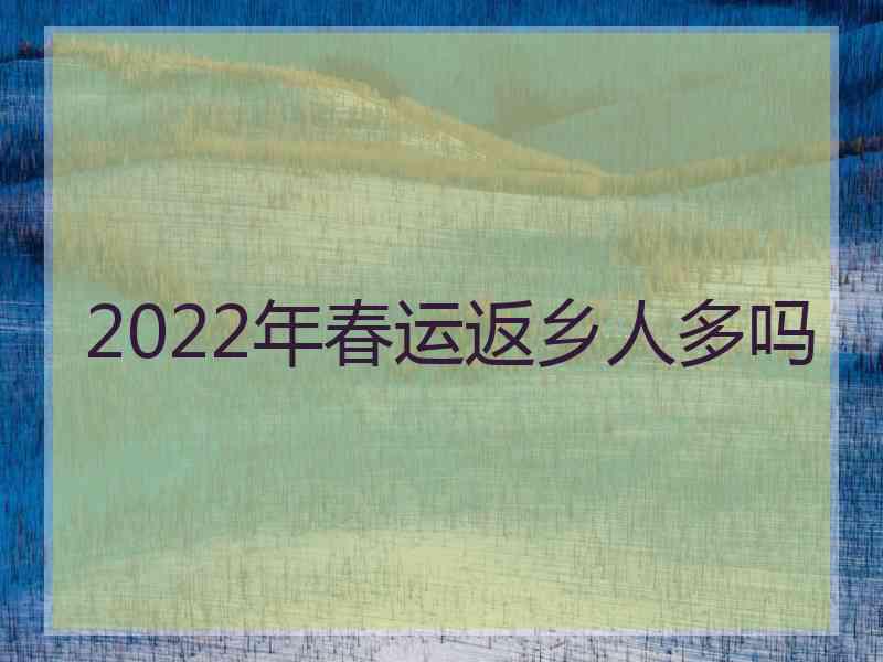 2022年春运返乡人多吗