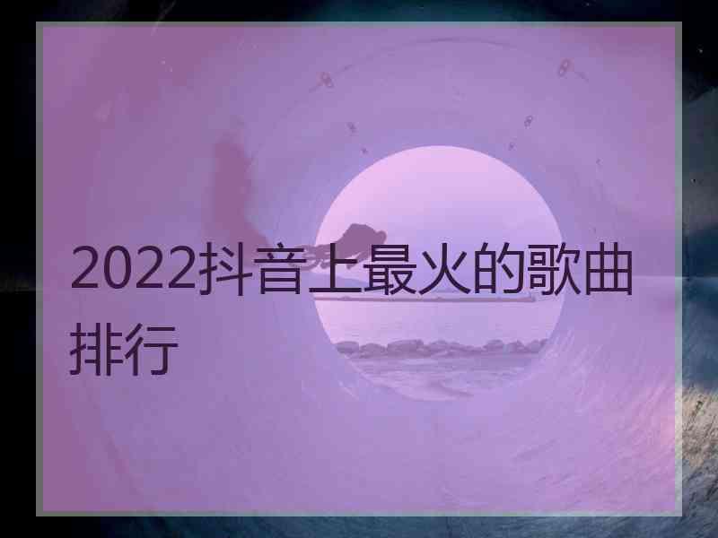 2022抖音上最火的歌曲排行